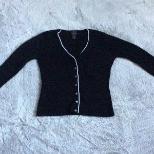 INC International Concepts Petite Women's *BLACK* Button Down Cardigan Sweater